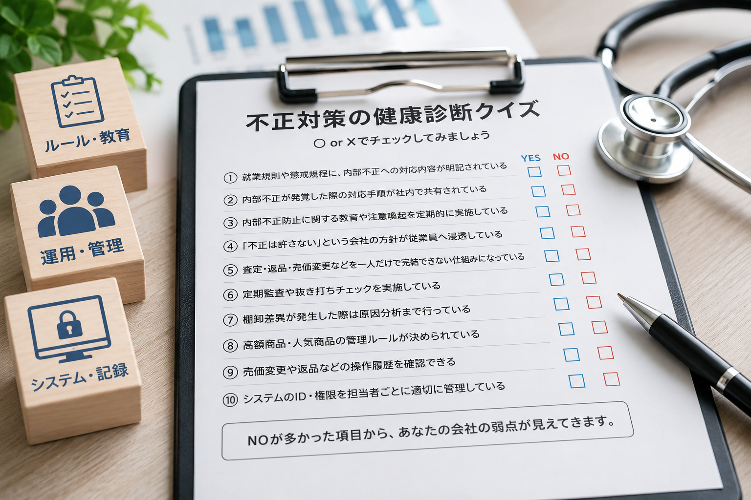 【内引きの実態と対策③】 貴社は何型？ －内部不正対策の健康診断クイズ－